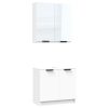 2 Piece Bathroom Cabinet Set Engineered Wood – White