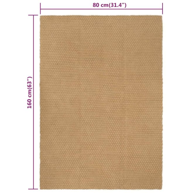 Rug Rectangular Natural Jute – 80×160 cm