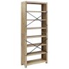 7-Tier Bookcase Solid Wood Acacia – 80x30x200 cm