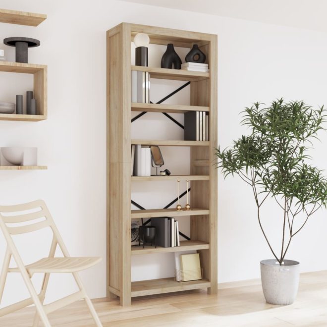 7-Tier Bookcase Solid Wood Acacia – 80x30x200 cm