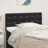 Headboard Black Faux Leather – 100x5x78/88 cm, 1