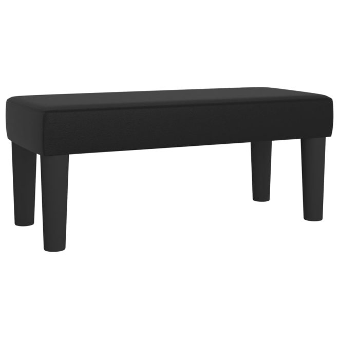 Bench Black Faux Leather – 70x30x30 cm