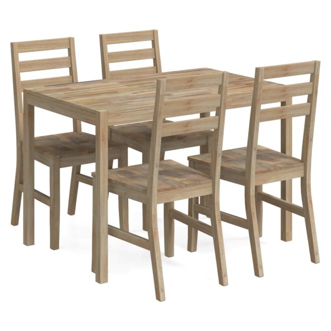 Dining Set Solid Wood Acacia – 5