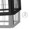 Dog Playpen Black Powder-coated Steel – 50x50x100 cm