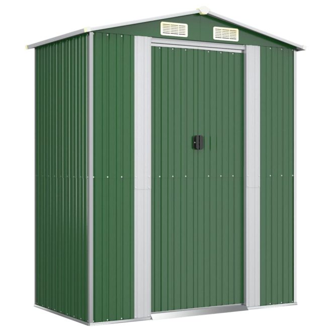 Garden Shed 192x108x223 cm Galvanised Steel – Green