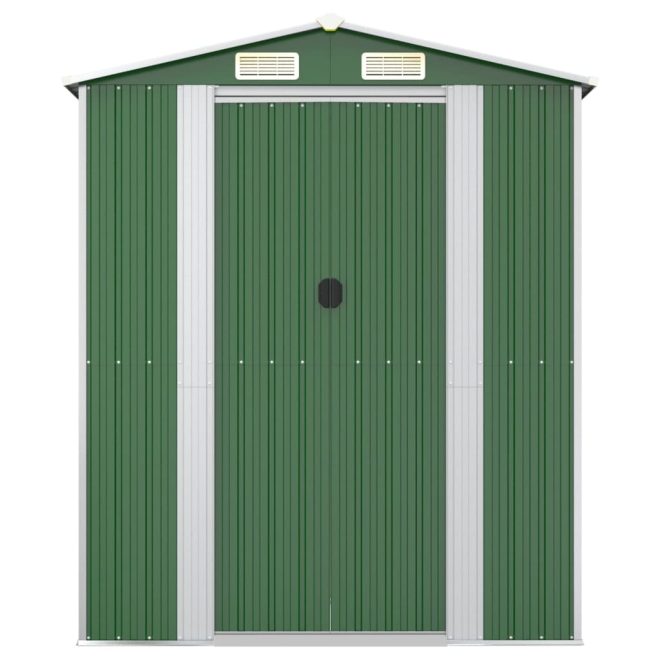 Garden Shed 192x108x223 cm Galvanised Steel – Green