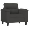 Angeles Sofa Chair Dark Grey Microfibre Fabric – 90x77x80 cm