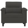 Angeles Sofa Chair Dark Grey Microfibre Fabric – 90x77x80 cm