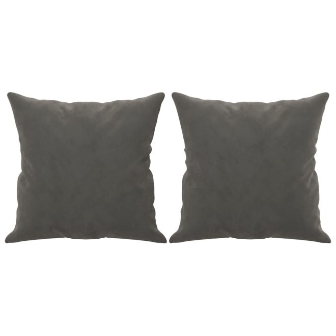 Throw Pillows 2 pcs Dark Grey 40×40 cm Velvet