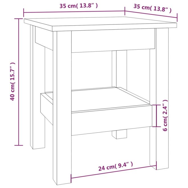 Coffee Table Solid Wood Pine – 35x35x40 cm