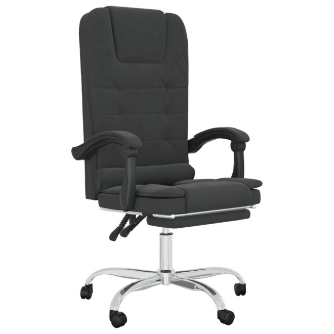 Massage Reclining Office Chair Black Faux Leather