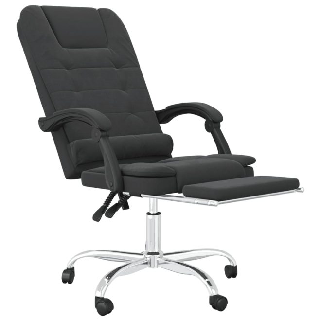 Massage Reclining Office Chair Black Faux Leather