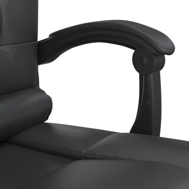 Massage Reclining Office Chair Black Faux Leather