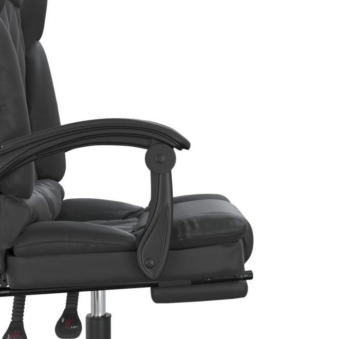 Massage Reclining Office Chair Black Faux Leather