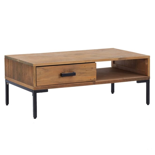 Coffee Table 90x50x35 cm Solid Recycled Pinewood – Brown