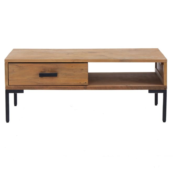 Coffee Table 90x50x35 cm Solid Recycled Pinewood – Brown