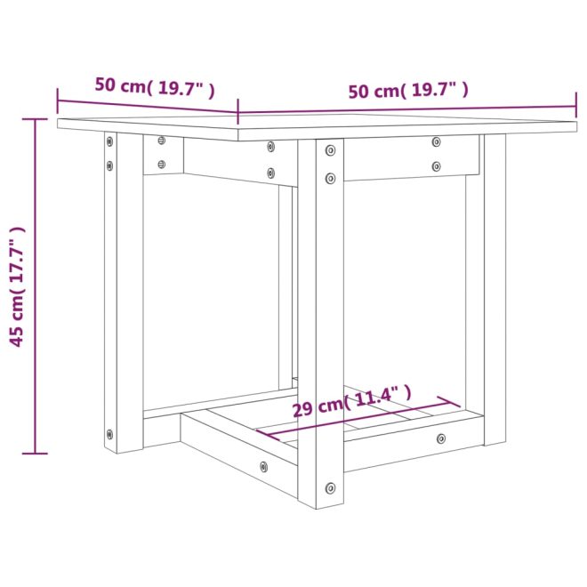 Coffee Table Solid Wood Pine – 50x50x45 cm