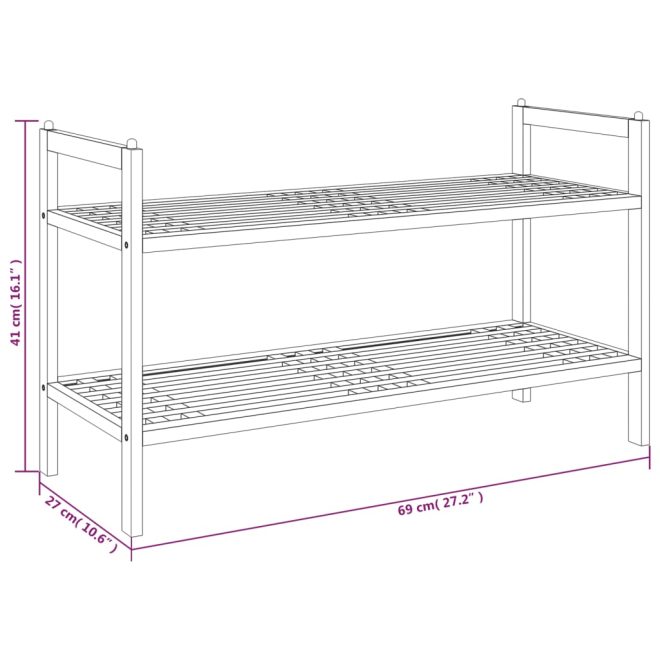 Shoe Rack 69x27x41 cm Solid Walnut Wood – 1