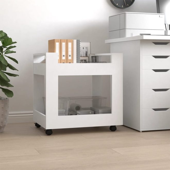 Desk Trolley 60x45x60 cm Engineered Wood – White