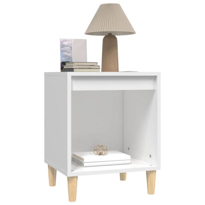 Adobes Bedside Cabinet 40x35x50 cm Engineered Wood – White, 1