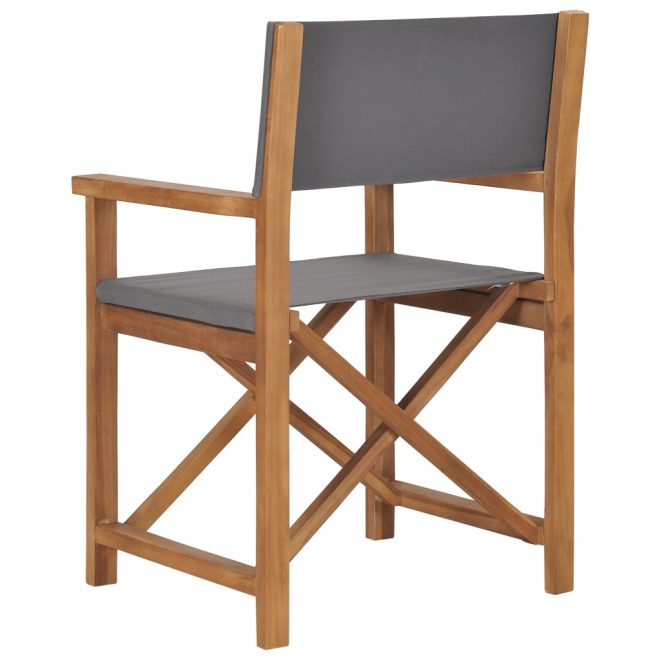 Director’s Chairs 2 pcs Solid Wood Teak – Grey