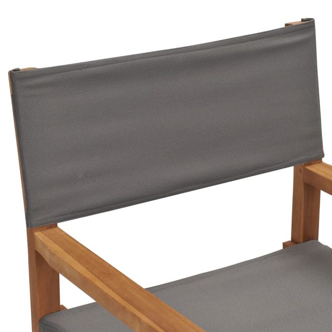 Director’s Chairs 2 pcs Solid Wood Teak – Grey