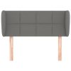 Headboard with Ears Dark Grey Fabric – 103x23x78/88 cm