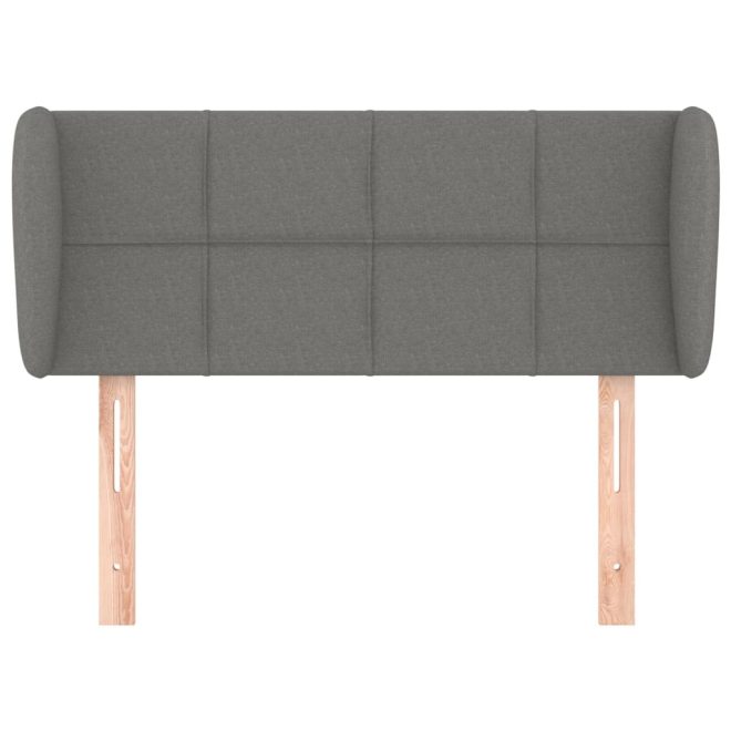 Headboard with Ears Dark Grey Fabric – 103x23x78/88 cm