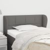 Headboard with Ears Dark Grey Fabric – 103x23x78/88 cm