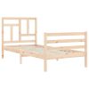 Bed Frame with Headboard Solid Wood – SINGLE, Brown