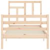 Bed Frame with Headboard Solid Wood – SINGLE, Brown