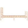 Bed Frame with Headboard Solid Wood – SINGLE, Brown