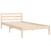 Bed Frame with Headboard Solid Wood – SINGLE, Brown