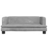 Kids Sofa Velvet – 80x45x30 cm, Light Grey