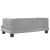 Kids Sofa Velvet – 80x45x30 cm, Light Grey