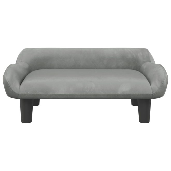 Kids Sofa Light Grey 70x40x24 cm Velvet