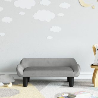 Kids Sofa Light Grey 70x40x24 cm Velvet