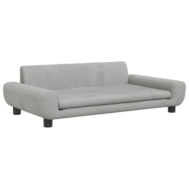 Kids Sofa Light Grey Velvet – 100x54x33 cm