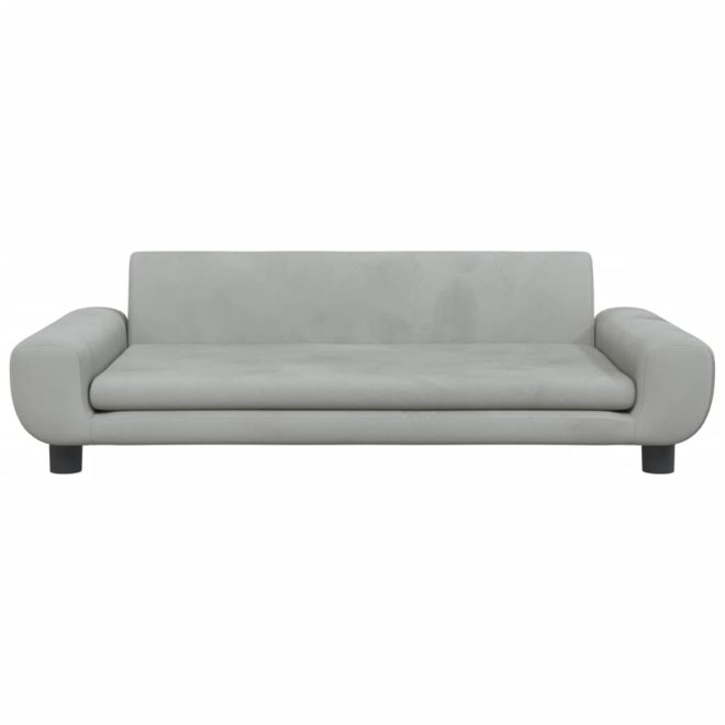 Kids Sofa Light Grey Velvet – 100x54x33 cm