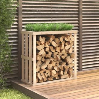 Outdoor Log Holder Solid Wood Pine