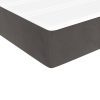 Box Spring Bed with Mattress Dark Grey Velvet – QUEEN