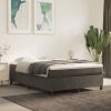 Box Spring Bed with Mattress Dark Grey Velvet – QUEEN