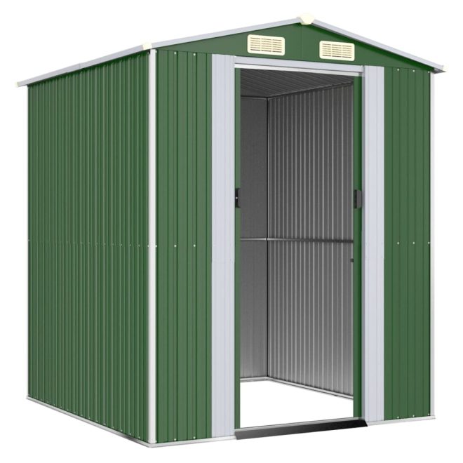 Garden Shed Green Galvanised Steel – 192x191x223 cm