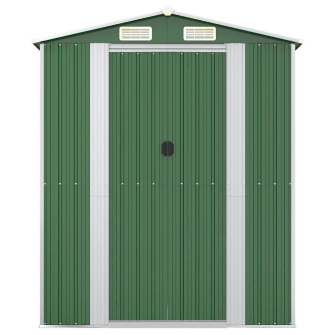 Garden Shed Green Galvanised Steel – 192x191x223 cm