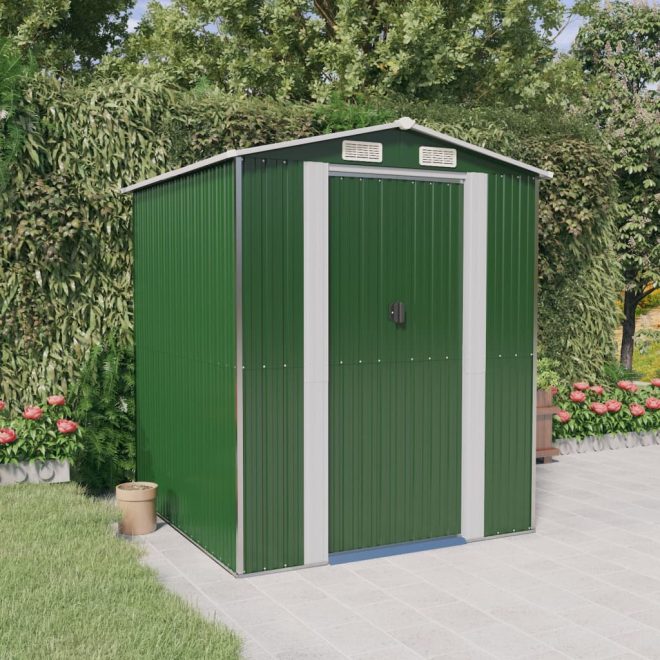 Garden Shed Green Galvanised Steel – 192x191x223 cm