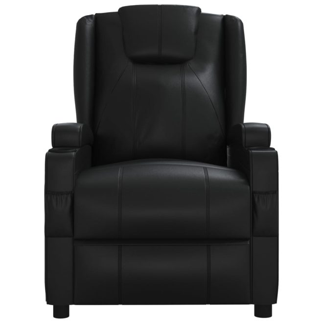 Stand up Massage Reclining Chair Faux Leather – Black