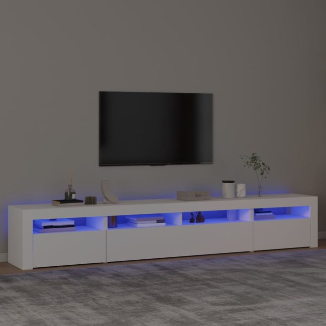 Altamonte TV Cabinet with LED Lights – 240x35x40 cm, White