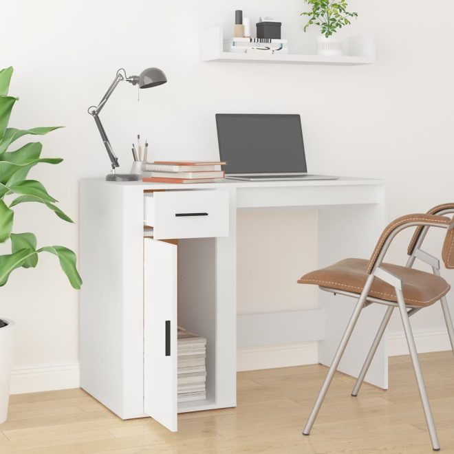 Desk 100x49x75 cm Engineered Wood – White