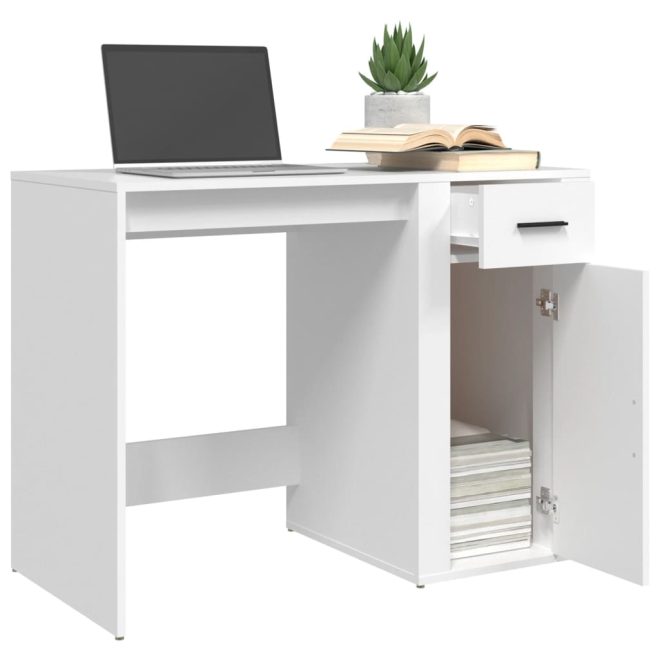 Desk 100x49x75 cm Engineered Wood – White