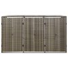 Triple Wheelie Bin Shed 207x80x117 cm Poly Rattan – Grey